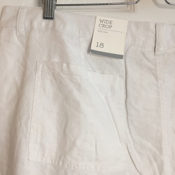 Style & Co Wide Leg Relaxed Fit Cropped Linen Summer Pants Plus Size 18 - Picture 6 of 10